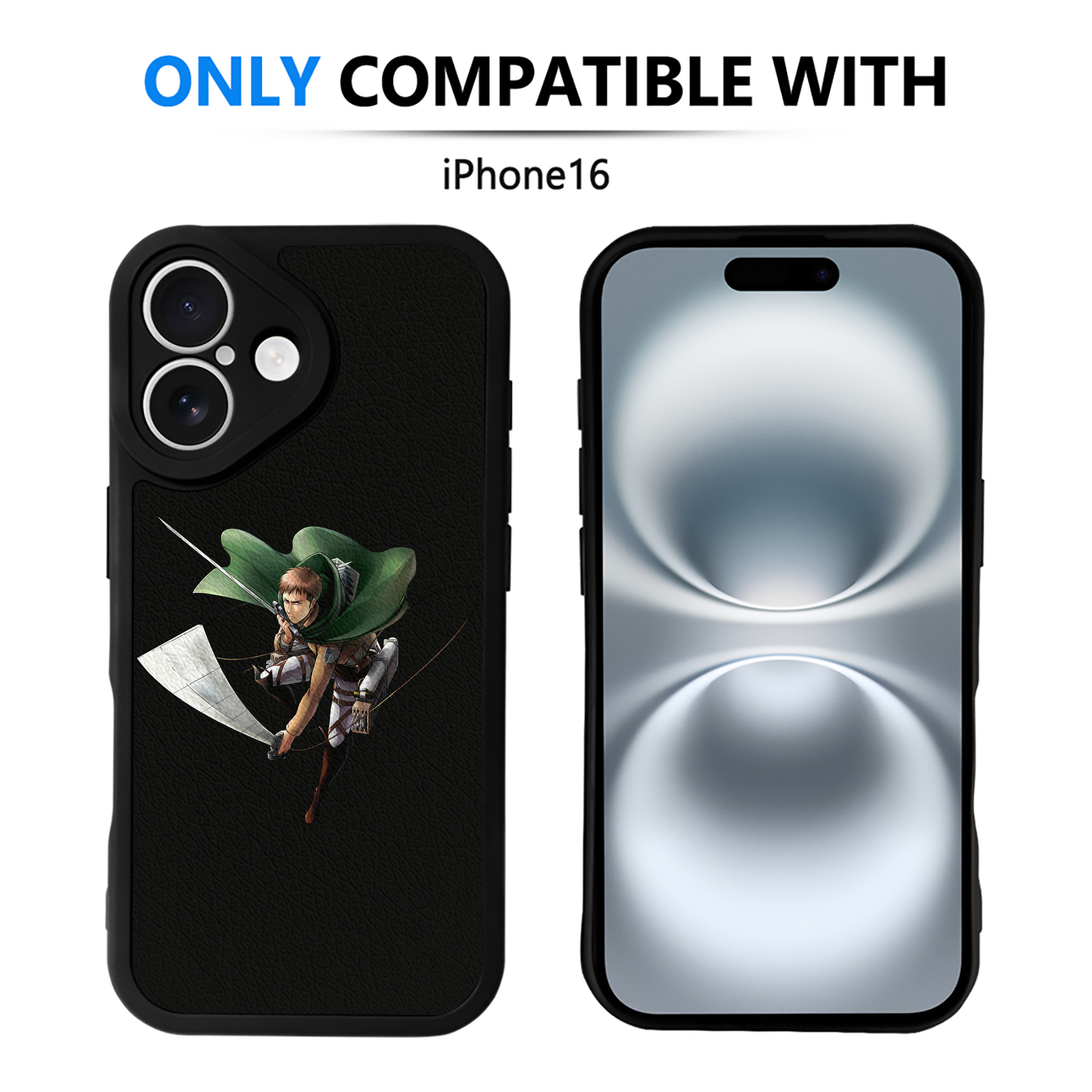 （画像用） 進撃の巨人 Attack on Titan 【iPhone 16シリーズ対応】シリコンスマホケース（レザー調） 材質：シリコン